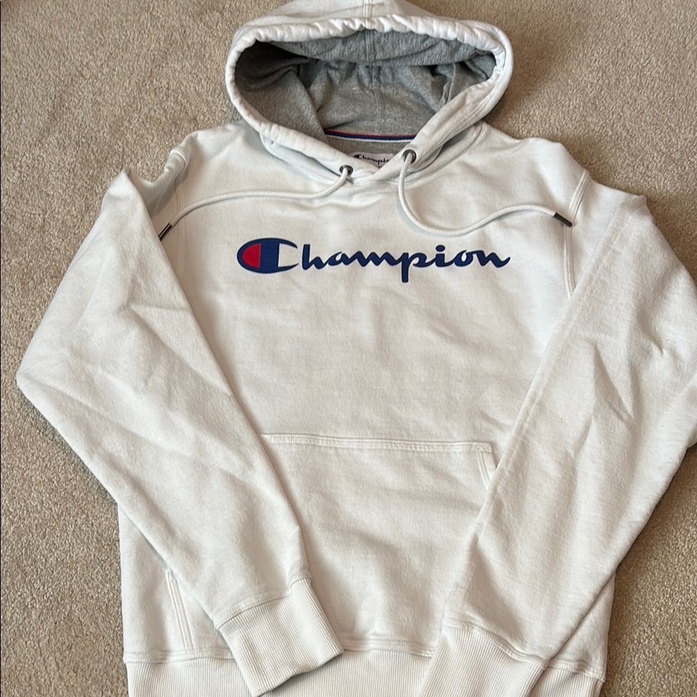 Champion White and Blue Sweatshirt with Iconic Logo